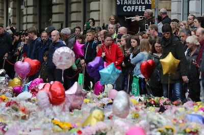 Flowers and tributes left for the victims of the Manchester attack in 2017. PA