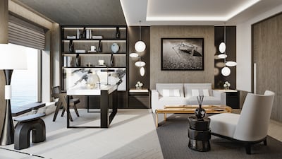 A study in the Njord superyacht, designed by Kelly Hoppen. All photos: Kelly Hoppen