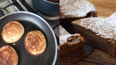 From two-igreedient Nutella cake to healthy banana pancakes, these baking ideas take minimal work. The National / TikTok