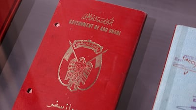 An old passport, part of the Establishing Citizenship and Passport Department display