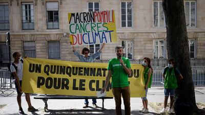 Greenpeace France director general Jean-Francois Julliard outside the French National Assembly in Paris on Tuesday. EPA