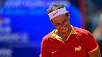 Spain's Rafael Nadal grimaces during his straight-sets defeat. EPA