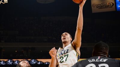Rudy Gobert is averaging 7.5 points per game for the Utah Jazz this season. Noah Graham / NBAE / Getty Images / March 21, 2015