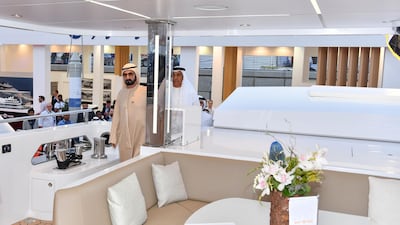 Sheikh Mohammed bin Rashid visited the Dubai International Boat Show.