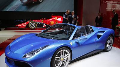 Ferrari launched its 488 Spider hardtop convertible at Frankfurt just months after the coupe version in Geneva. Usually the car maker waits a couple years for convertible launches, but executives said Ferrari drivers have been chomping at the bit for the top-down 488. Michael Probst / AP Photo