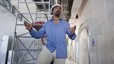 English boxer David Haye giving the press a tour of Hayemaker Gym Dubai, which is still under construction. Antonie Robertson / The National