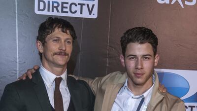 US singer Nick Jonas, right, and US actor Jonathan Tucker attend the Direct TV Super Saturday Night at Penergast Family Farm/Super Fan Stadium in Glendale. It was one of the last major events in the Valley of the Sun before Super Bowl XLIX between the New England Patriots and the Seattle Seahawks. Rick D’Elia / EPA