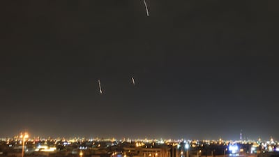 Missiles in the skies over Doha on Tuesday. AFP