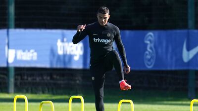 Chelsea defender Thiago Silva during training. PA