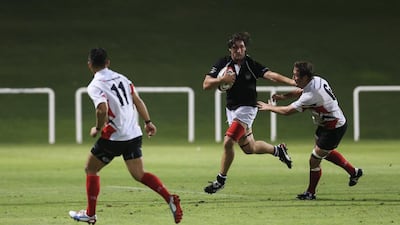 Adam Telford in action during the UAE's match against Singapore at The Sevens in Dubai on April 23, 2014. Sarah Dea / The National
