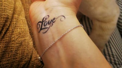 The tattoos take about half an hour to an hour to settle on the skin.