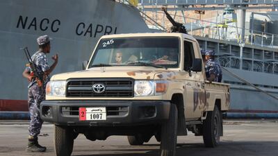 Pro-government forces patrol in Mukalla, one of several areas of Yemen recaptured from Al Qaeda with help from the Saudi-led coalition. AFP
