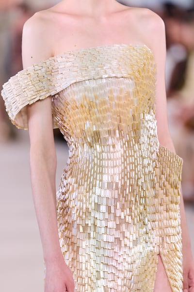 Pale paillettes soften the body. Getty Images