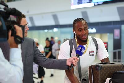 Jofra Archer at Perth International Airport ahead of the Ashes. Getty Images