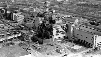 Aerial view of the Chernobyl nuclear power plant's fourth reactor, in this May 1986 file photo. Chernobyl's Number Four reactor caught fire and exploded in April 1986, sending a radioactive cloud of dust over Ukraine, Belarus, Russia and other parts of Europe. Reuters