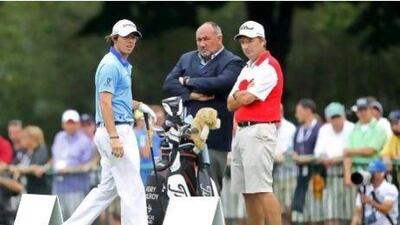Andrew 'Chubby' Chandler, centre, once manager to Rory McIlroy, has a long-term vision for the sporting scene in the UAE. Jamie Squire / Getty Images