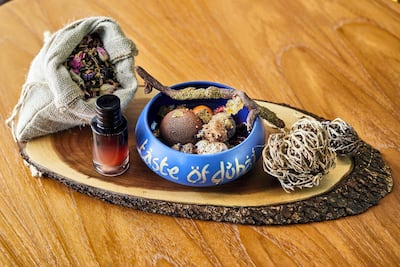 The Taste of Dubai, a signature dessert from The Locale incorporates ingredients easily found in Emirati kitchens. Courtesy of The Locale