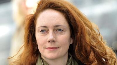 Former News International chief executive Rebekah Brooks arrives at Westminster Magistrates Court in London on June 13, 2012. Andy Rain / EPA
