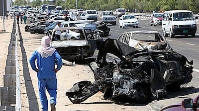 More than 200 cars crashed during morning rush hour on the E11 near Ghantoot on March 11, 2008, killing four in what became known as Fog Tuesday.