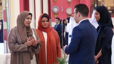 Sheikha Shamma bint Sultan, left, president and chief executive of the UAE Independent Climate Change Accelerators, at the inaugural 'climate media majlis'. Photo: UICCA
