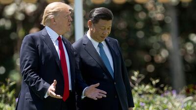US President Donald Trump and Chinese President Xi Jinping at the Mar-a-Lago estate in Florida, in April 2017. AFP