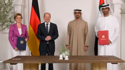 The energy deal was signed by Dr Sultan Al Jaber, Minister of Industry and Advanced Technology and the UAE's climate change envoy, and Dr Franziska Brantner, Germany's Parliamentary State Secretary at the Federal Ministry for Economic Affairs and Climate Action.