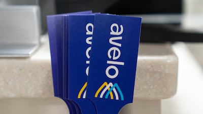 Avelo Airlines luggage tags. Bloomberg