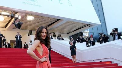 Andie MacDowell in an Elie Saab gown at Cannes. AFP