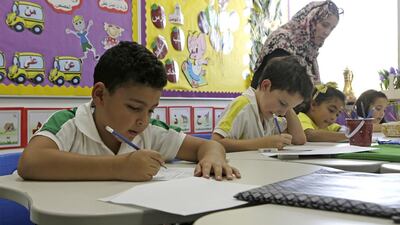 A British mother of two daughters aged 7 and 10 says her children have yet to become proficient in Arabic despite three years of tuition. She blames it on teaching styles. Jeffrey E Biteng / The National