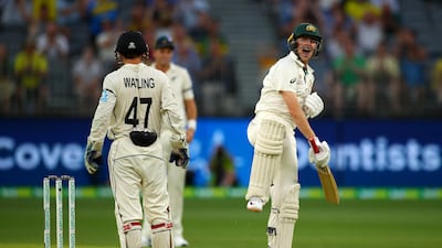Marnus Labuschagne scored a century during day one of the Perth Test against New Zealand. Getty Images