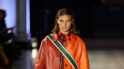 Using left over leather from Mulberry, Richard Malone created looks that nodded to sustainability