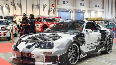 Japanese cars are a popular staple of the custom car scene, such as this 1997 Toyota Supra. Khushnum Bhandari for The National