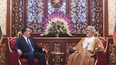 Iraqi Prime Minister Mohammed Shia Al Sudani met Oman's Sultan Haitham in the city of Salalah. Photo: Iraqi Prime Minister's Office
