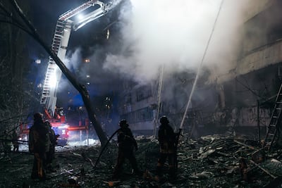 An overnight attack on Kyiv on Tuesday killed three. Getty Images
