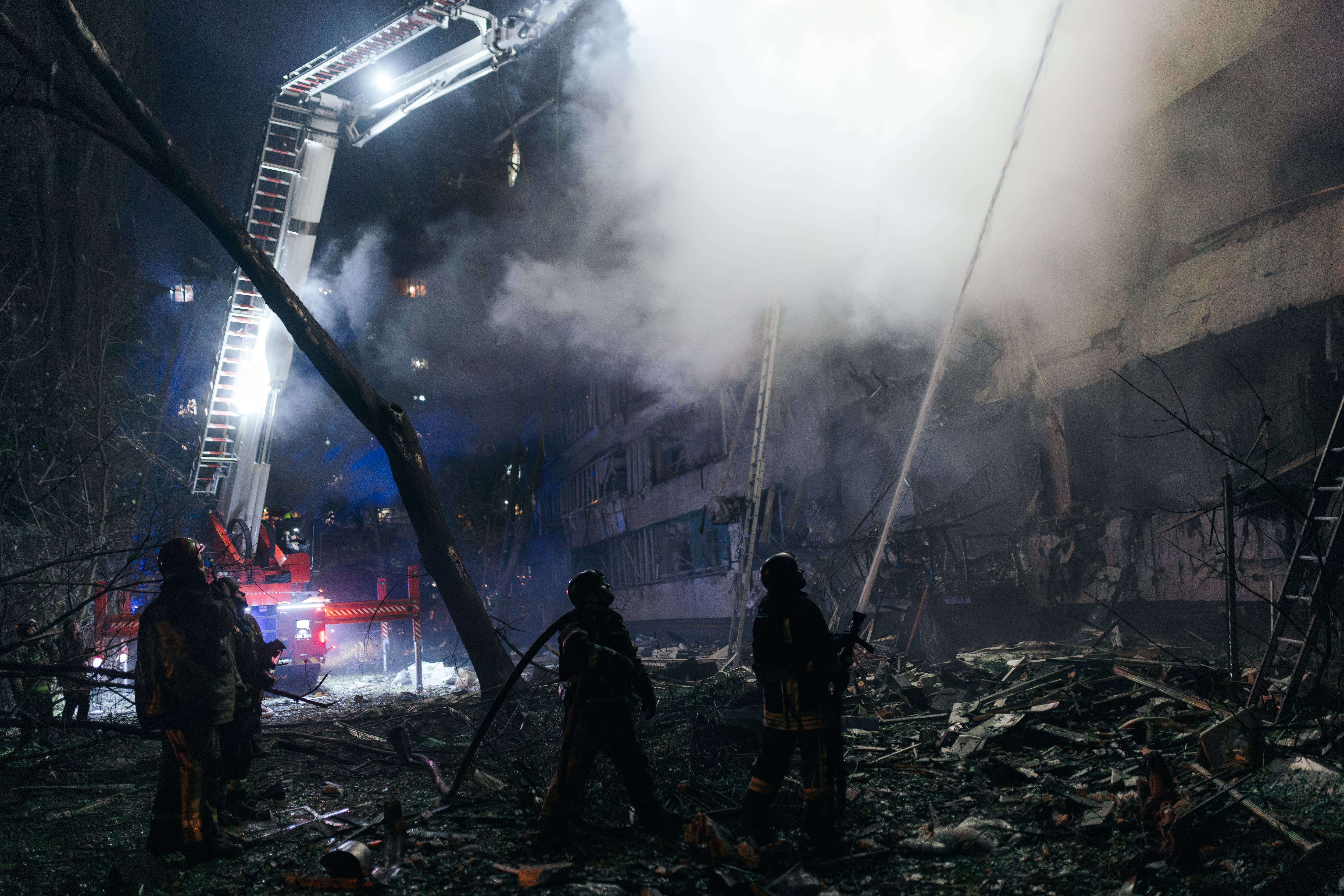 An overnight attack on Kyiv on Tuesday killed three. Getty Images