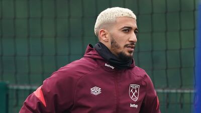 West Ham's Said Benrahma during training. PA