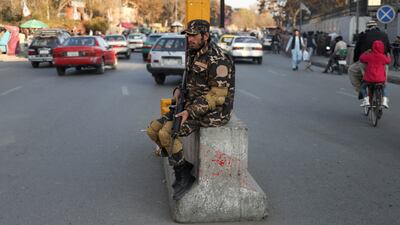 A Taliban fighter guards a street in Kabul, Afghanistan. Reuters