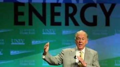 The Texas oilman, a recent convert to green energy, has had his wind farm scheme blown away by the recent crash in oil prices.