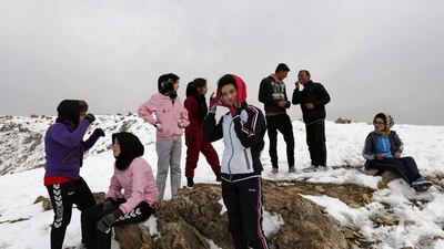 Members of Afghanistan’s women’s national cycling team during an exercise on a snowy mountain in Qargha, about 10 kilometres west of the capital. Women’s rights have made gains since the Taliban was ousted from power in 2001, but they are still underrepresented in politics.