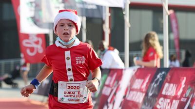A young runner enjoyed a merry Friday morning