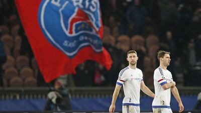 Chelsea's Branislav Ivanovic, right, and Gary Cahill look dejected after the game. Action Images via Reuters / Lee Smith