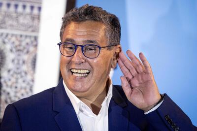 President of Morocco's National Rally of Independents (RNI) Aziz Akhannouch, reacts after his party came in first in parliamentary and local elections. AFP