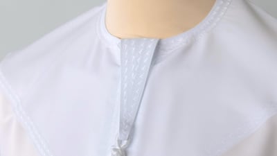 A 1990s style kandura, as displayed in the Duca & Das store in Abu Dhabi. Antonie Robertson / The National