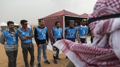 Competitors gather for the preliminary race briefing. Antonie Robertson / The National