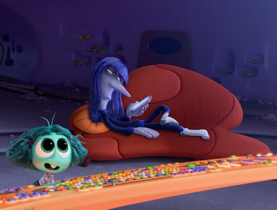 Envy (Ayo Edebiri) and Ennui (Adele Exarchopoulos) are two of the new emotions that appear in Riley's mind. Photo: Disney / Pixar