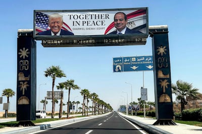 A billboard in Sharm El Sheikh. AFP