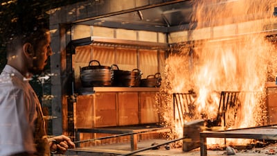 The restaurant is famous for its open-fire cooking techniques.