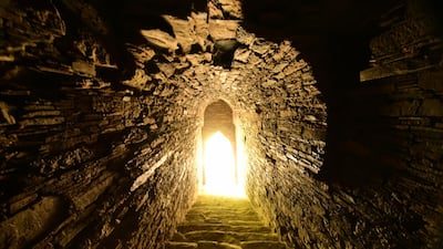 The meditation cave at the archaeological site of the Buddhist monastery Takht-i-Bhai, which dates back to the 1st century. It is UNESCO World Heritage Site. Mobeen Ansari