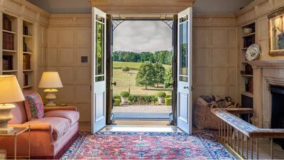 One of the reception rooms looks out on to the estate