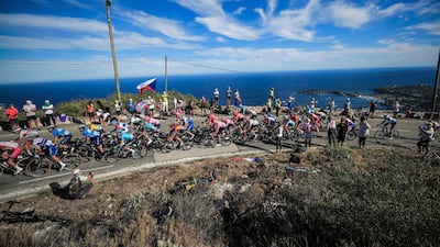 The peloton during Stage 2. EPA